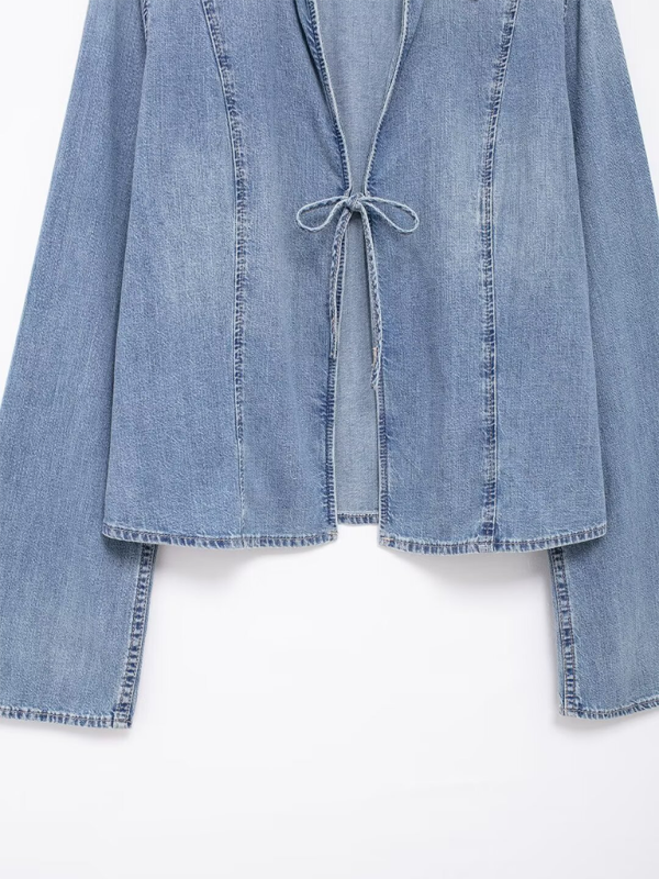 Jeanshemd mit Schleife 