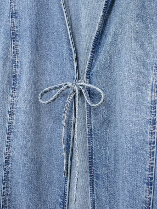 Jeanshemd mit Schleife 