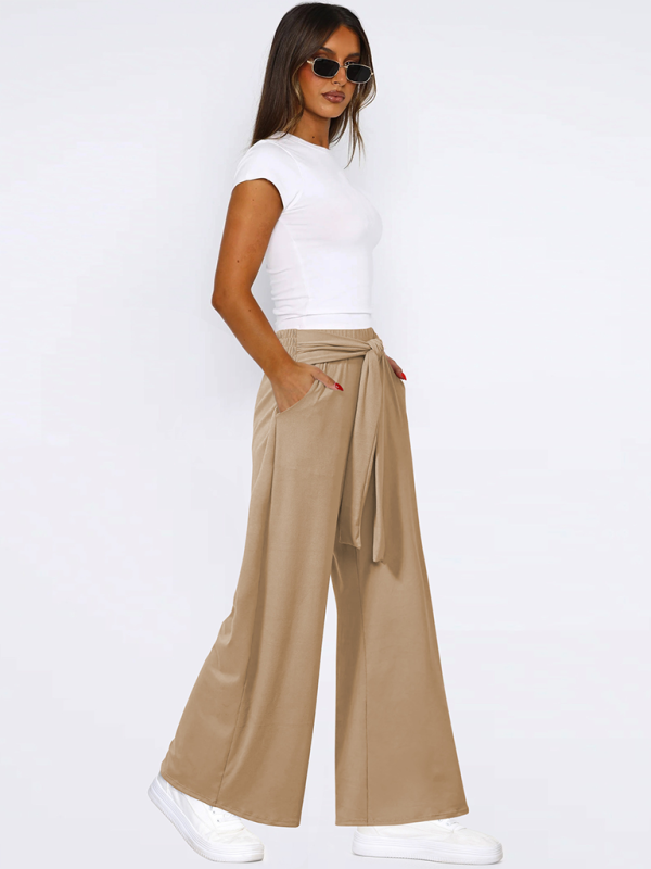 Solid color drapey wide-leg pants, casual and versatile, soft and comfortable yoga pants