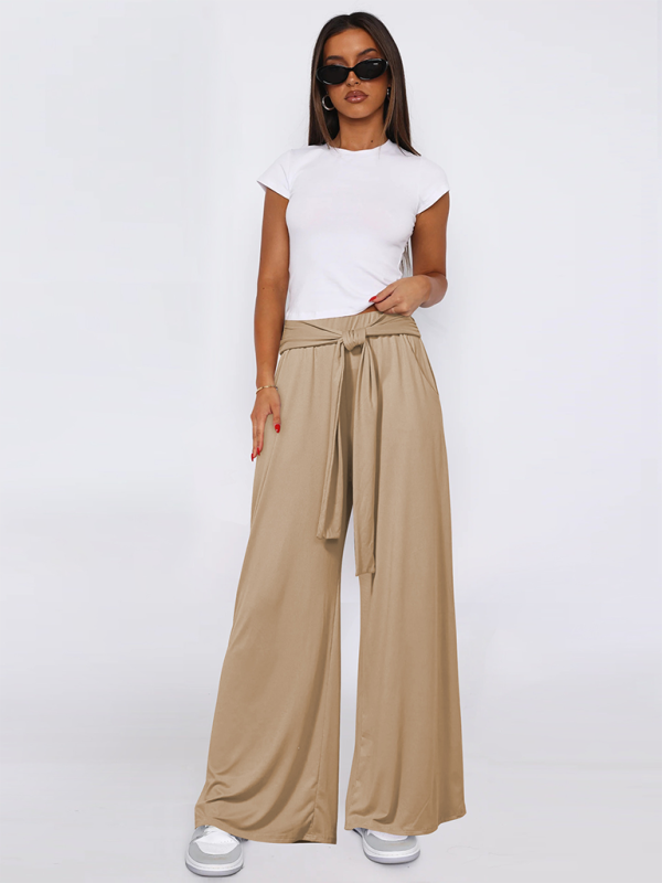 Solid color drapey wide-leg pants, casual and versatile, soft and comfortable yoga pants