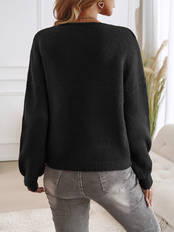 cardigan ample décontracté à lacets, pull uni 