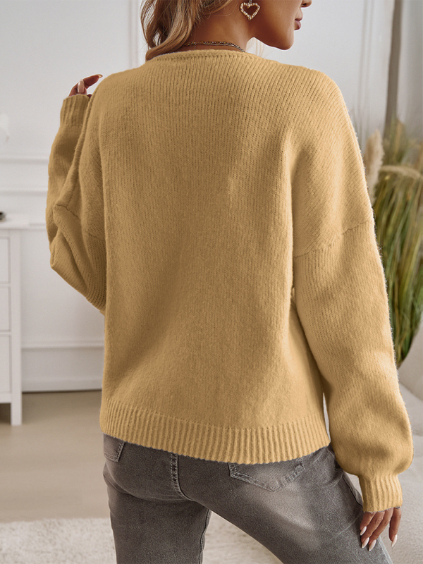 cardigan ample décontracté à lacets, pull uni 
