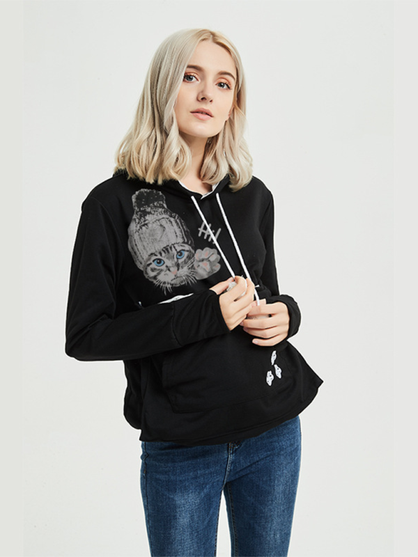Neu eingetroffen: Kapuzenpullover mit großer Tasche, lässiger Sternen-Look 