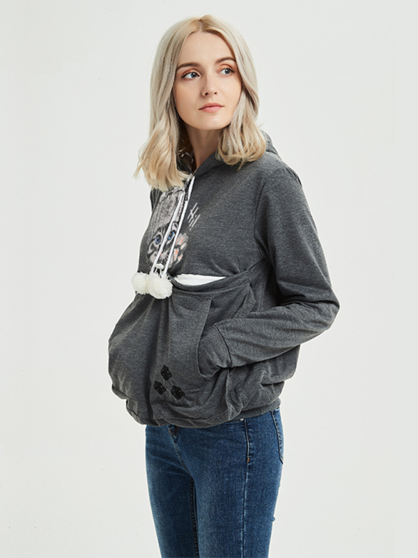 Neu eingetroffen: Kapuzenpullover mit großer Tasche, lässiger Sternen-Look 