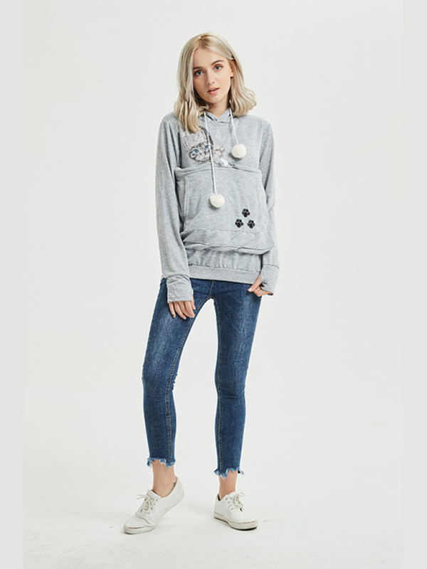 Neu eingetroffen: Kapuzenpullover mit großer Tasche, lässiger Sternen-Look 