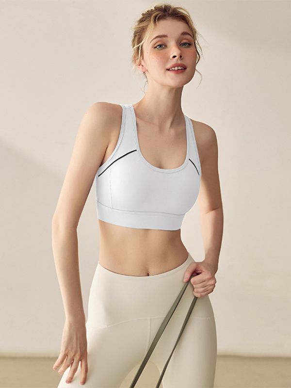 Lauf-Fitnessweste, stoßdämpfender Push-up-Sport-BH 