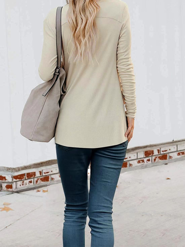 Gilet cardigan à manches longues en maille ample boutonnée pour femme 