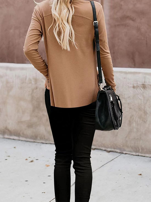 Gilet cardigan à manches longues en maille ample boutonnée pour femme 
