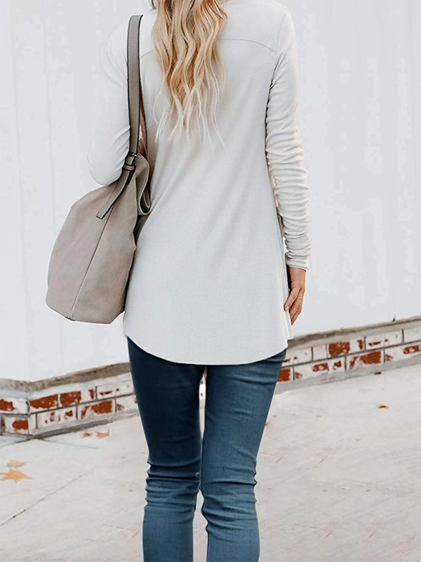 Gilet cardigan à manches longues en maille ample boutonnée pour femme 