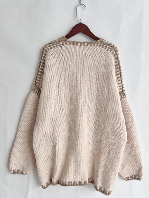 Gilet en maille unie, cardigan ample 