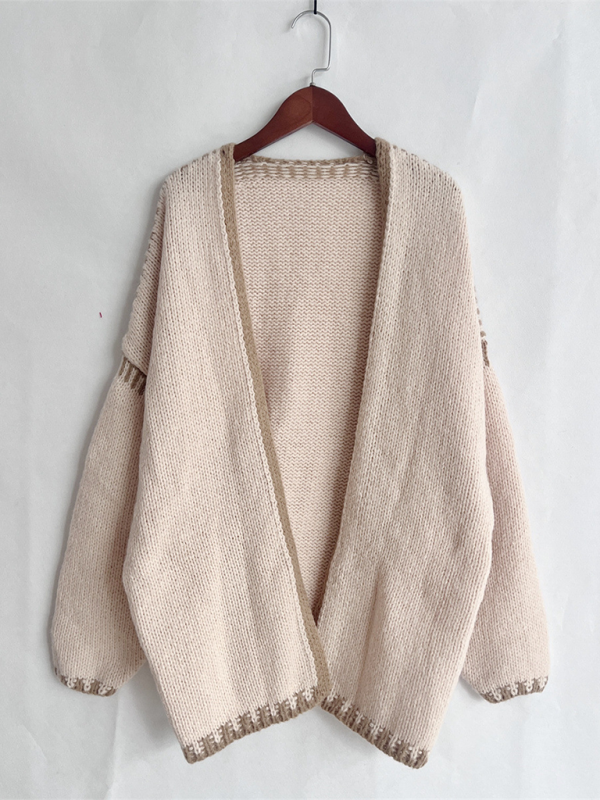 Gilet en maille unie, cardigan ample 