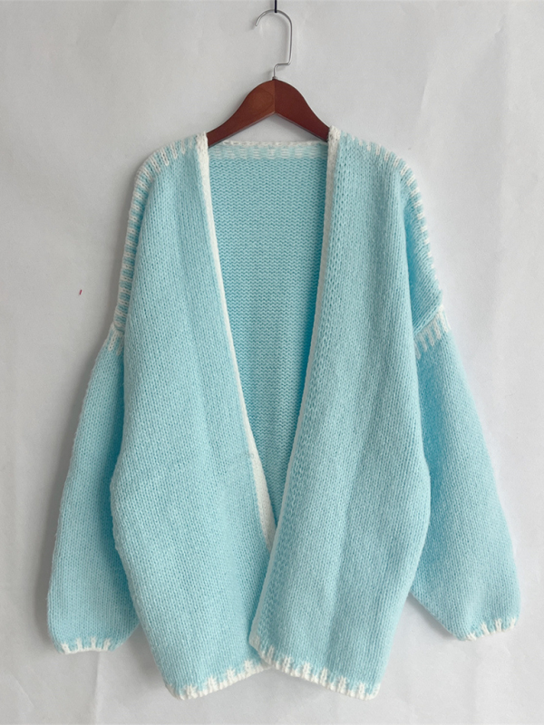 Gilet en maille unie, cardigan ample 