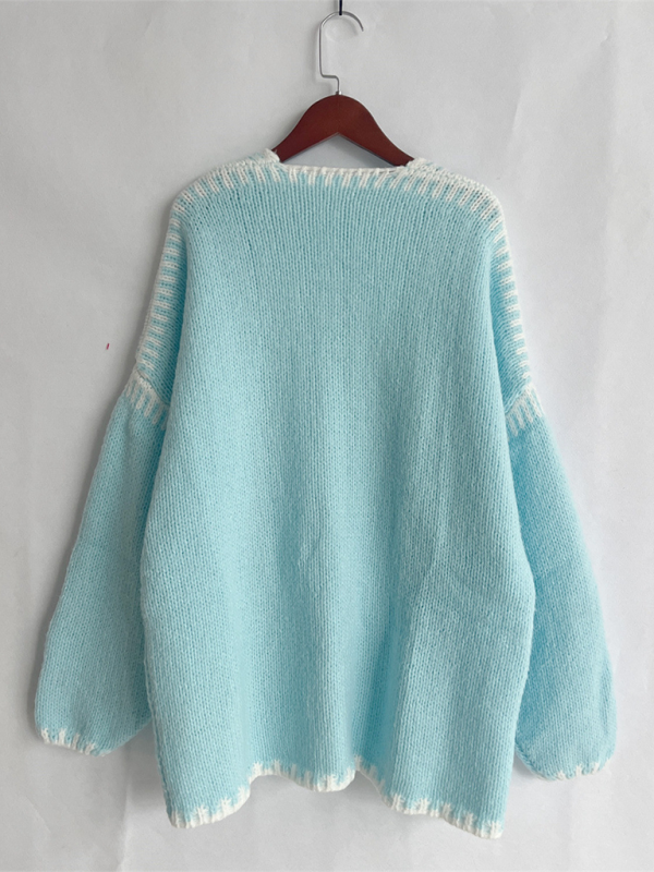 Gilet en maille unie, cardigan ample 