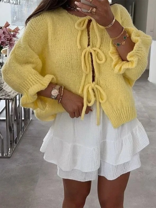 Yellow Knit Sweater Vest – detail view