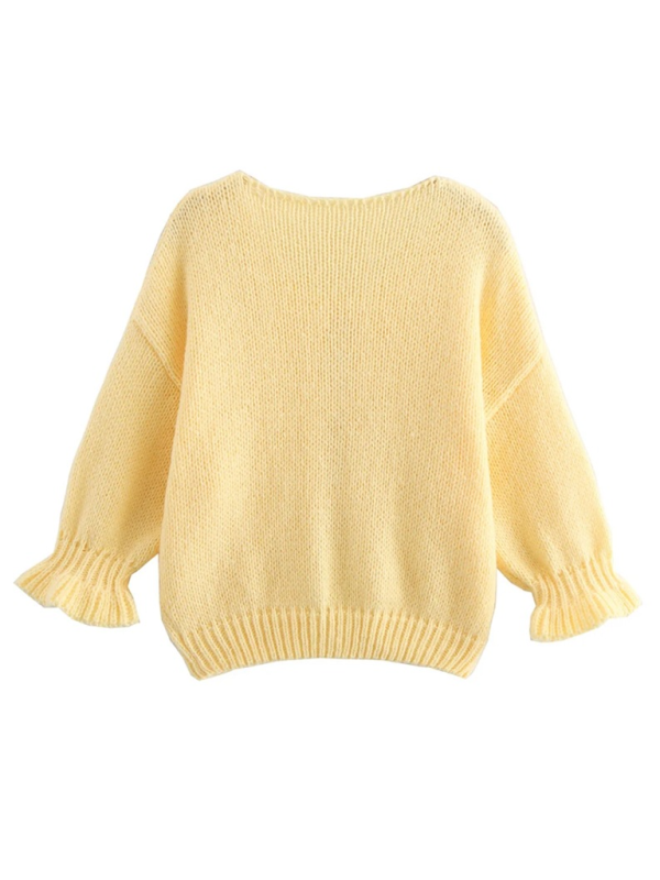 Yellow Knit Sweater Vest – detail view