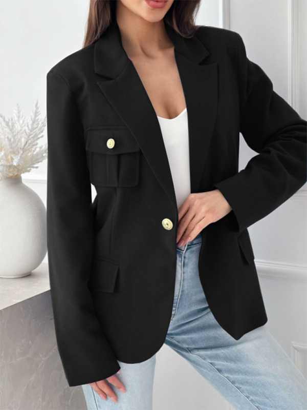 Neuer langärmeliger, doppelreihiger Blazer mit Karomuster 