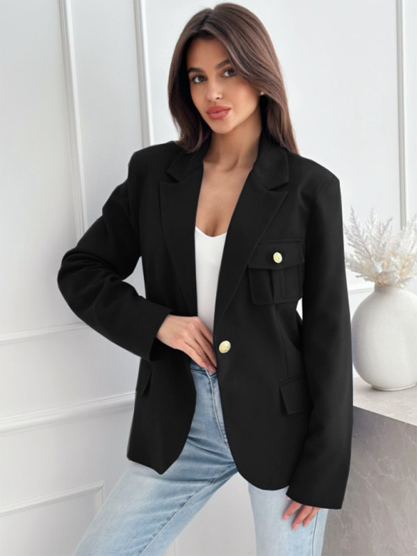 Neuer langärmeliger, doppelreihiger Blazer mit Karomuster 