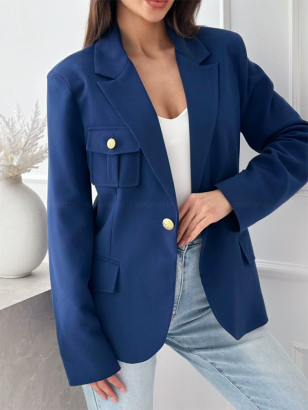 Neuer langärmeliger, doppelreihiger Blazer mit Karomuster 