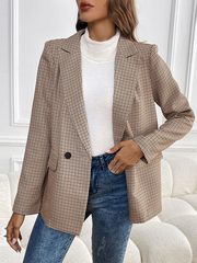 Neuer lässiger Blazer mit Knopfleiste, langem Ärmel und Taschen 