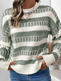 Pull rayé décontracté aux couleurs contrastées 