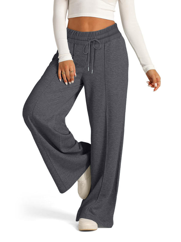 Women's Tie-Dye Solid Color Waisted Fashion Wide Leg Casual Pants – detail view