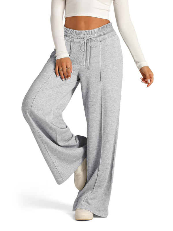 Women's Tie-Dye Solid Color Waisted Fashion Wide Leg Casual Pants – lifestyle view