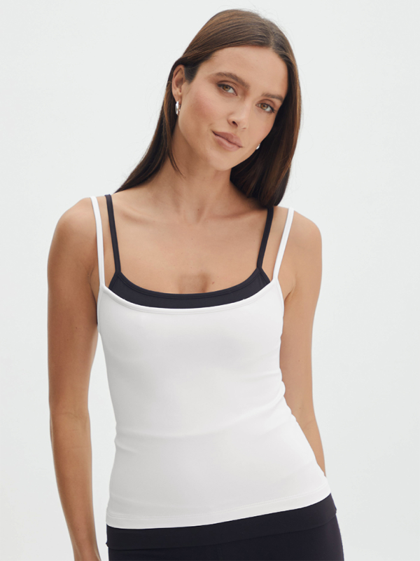 Farbmix-Fake-Zweiteiler-Spice-Girls-Camisole-Tanktop-Strickpullover 