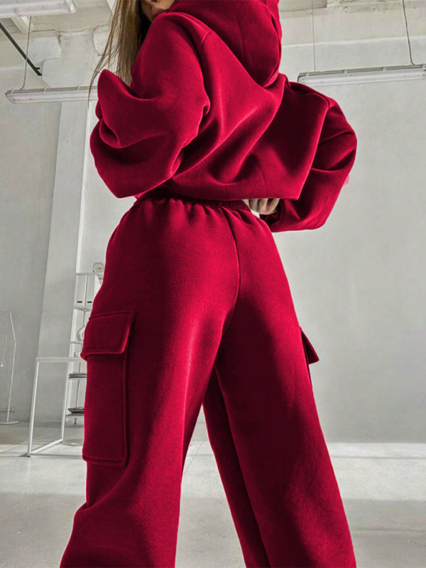 Ladies new fashion sports casual sweater set – back view