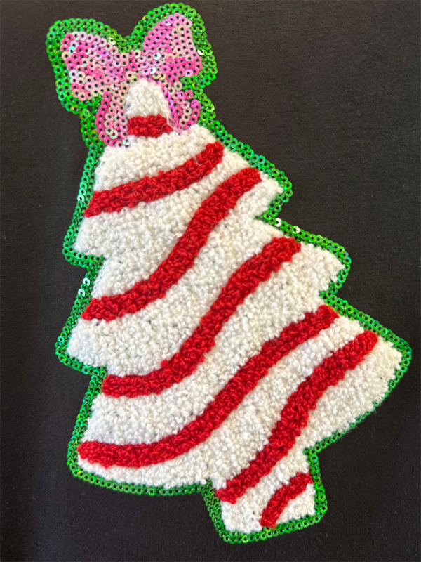 Sweat-shirt à paillettes pour femme, motif sapin de Noël, coupe ample et décontractée 