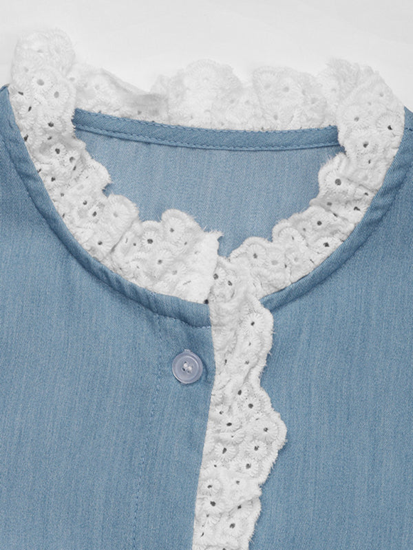 Gilet en dentelle à manches longues 