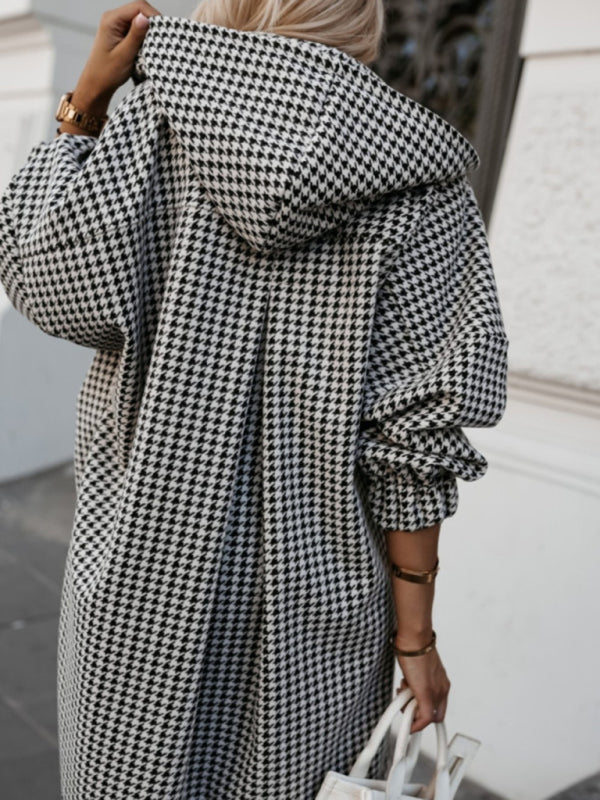 nouvelle veste à carreaux décontractée à capuche pour femme 