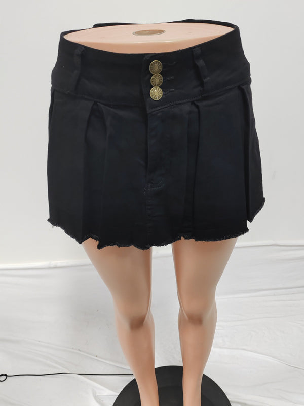 Damen neue Retro-Shorts aus gewaschenem Stretch-Denim und Baumwolle, kurze Hüfthose 