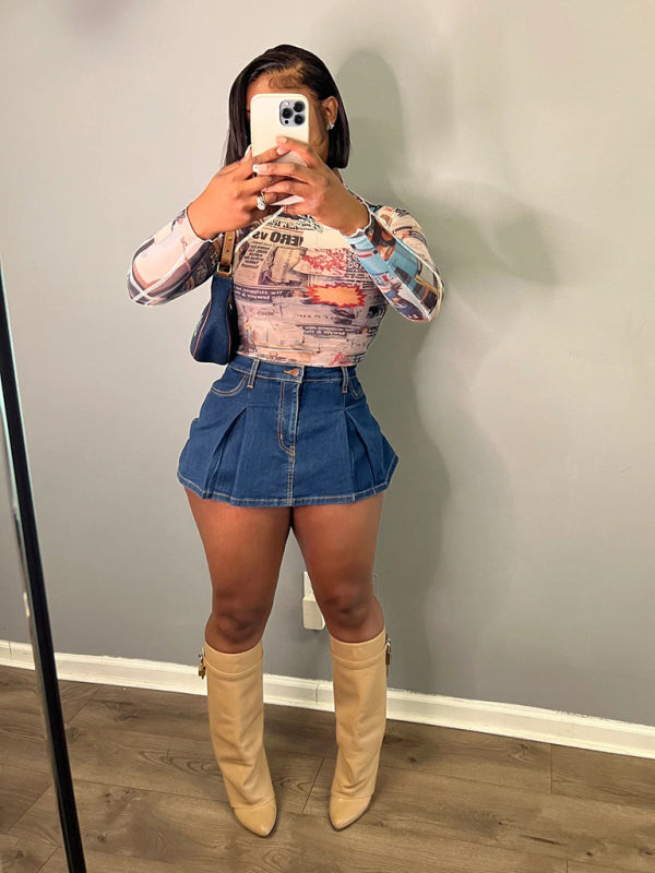 Damen neue Retro-Shorts aus gewaschenem Stretch-Denim und Baumwolle, kurze Hüfthose 