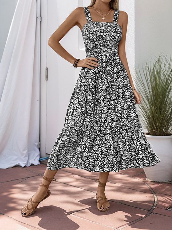 robe à bretelles imprimée style nouveau 
