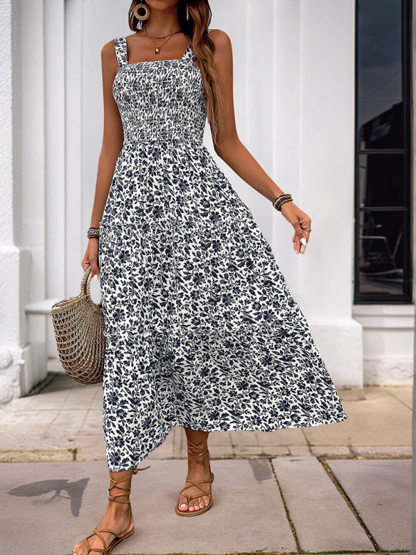robe à bretelles imprimée style nouveau 