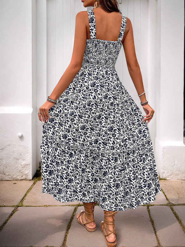 robe à bretelles imprimée style nouveau 