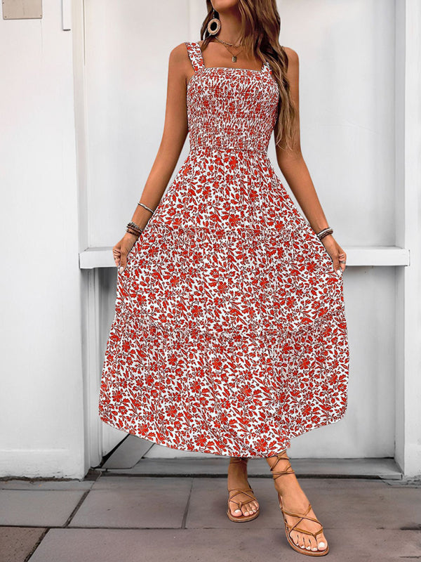 robe à bretelles imprimée style nouveau 