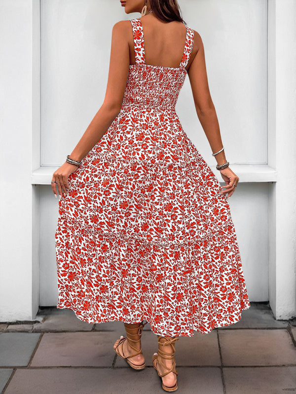 robe à bretelles imprimée style nouveau 