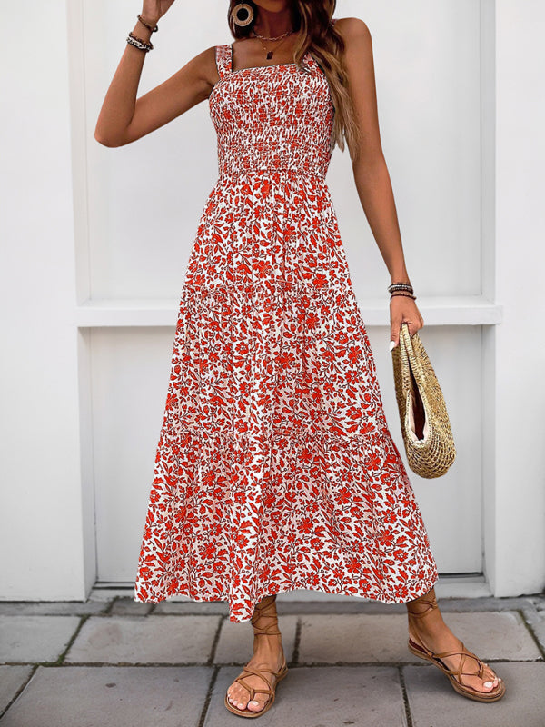 robe à bretelles imprimée style nouveau 