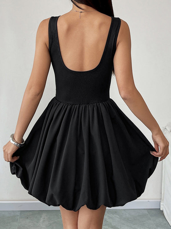 Neues ärmelloses Minirock-Westenkleid mit Blumenmuster 
