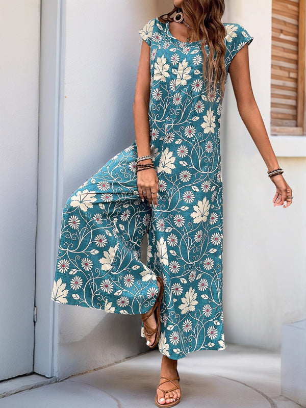 Printed wide-leg jumpsuit – back view