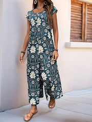 Printed wide-leg jumpsuit – front view