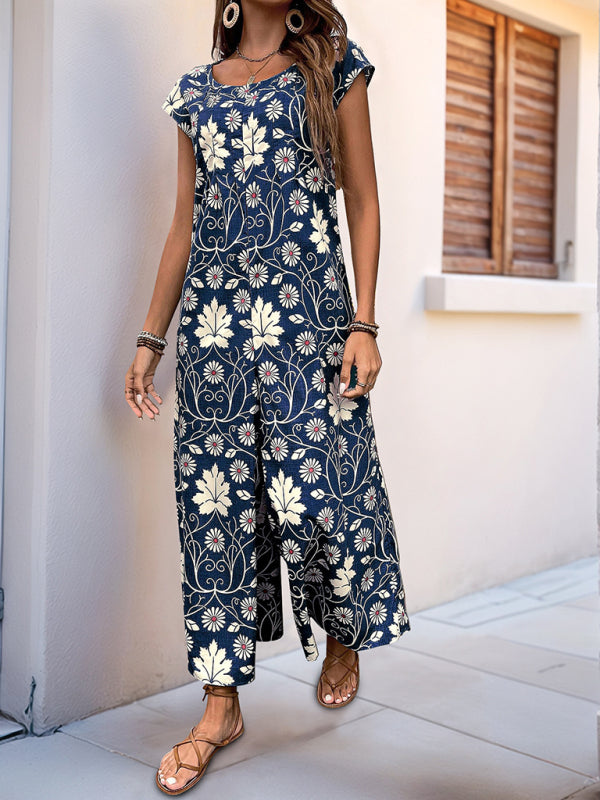 Printed wide-leg jumpsuit – detail view