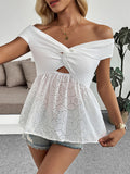 Casual holiday simple off-shoulder babydoll top