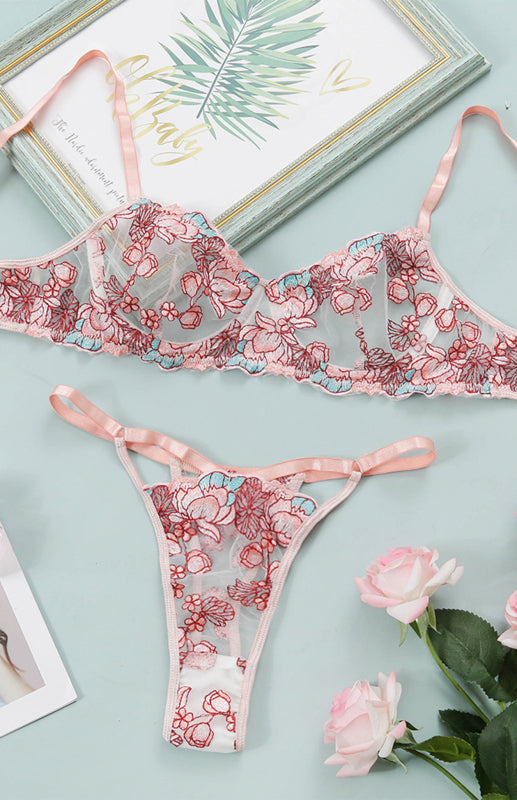 Süßes Lingerie-Set aus Nylonstrick mit leichter Elastizität 