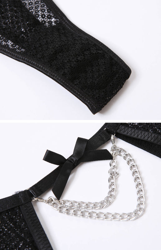 Sexy Dessous-Set aus Spitze und Mesh 