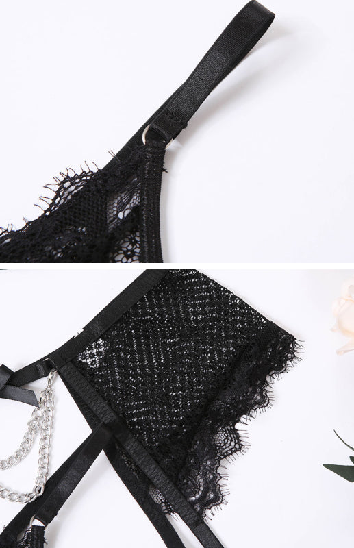 Sexy Dessous-Set aus Spitze und Mesh 