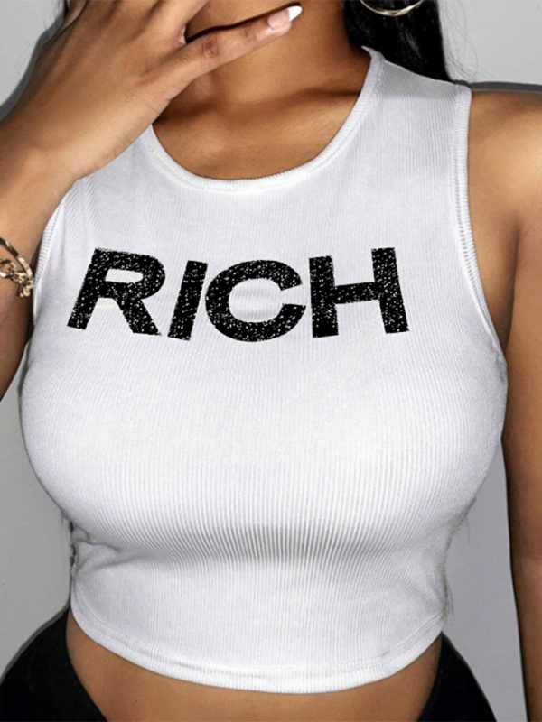 Independence Day flag print short slim fit Y2K navel-baring sexy top - Pattern1 / S