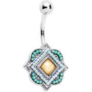 Yellow Gem Aqua Pink Baby Blue Orb Easter Sunday Belly Ring
