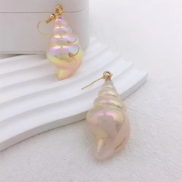 IRIDESCENT SEASHELL EARRINGS COASTAL JEWELRY